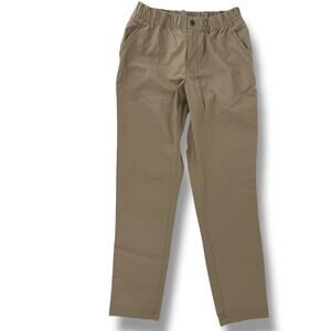 Prana Organic Cotton Ripstop Khaki Pants Womens Sz 4 Elastic Waist Utility